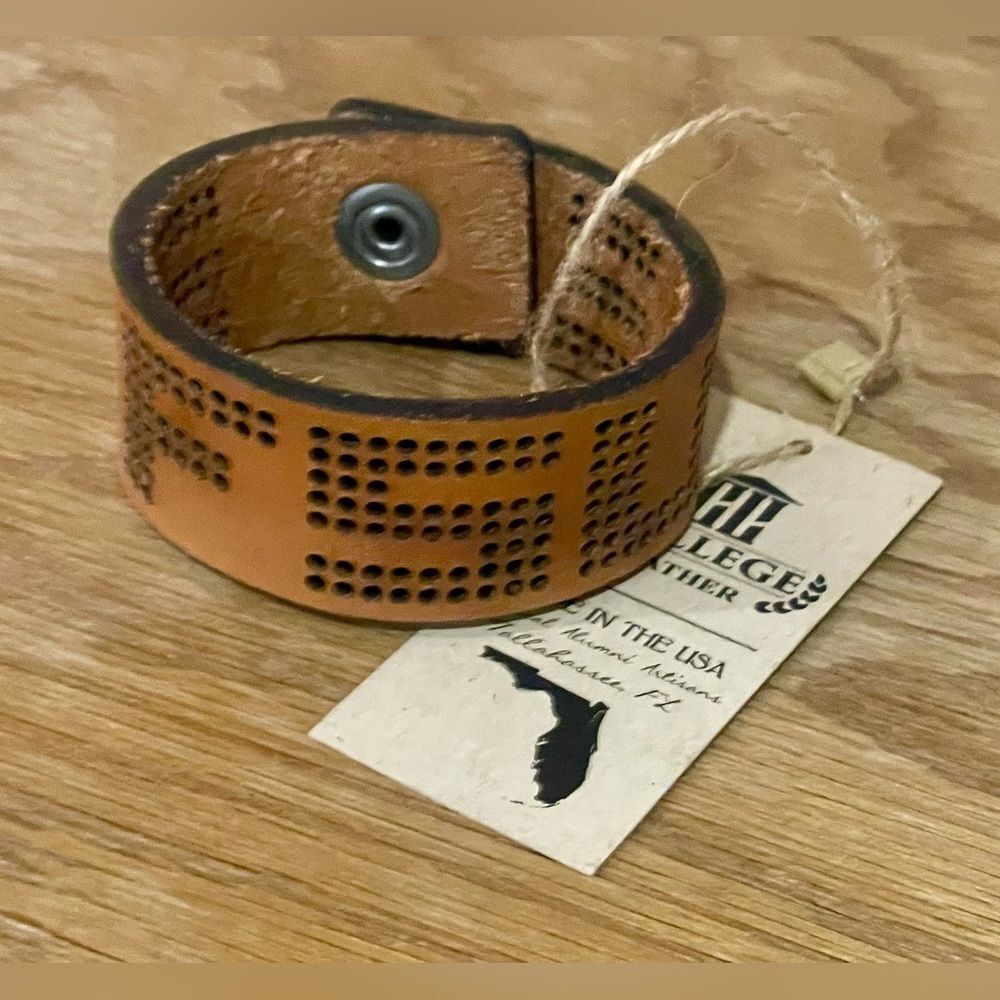 Florida State Seminoles FSU Handcrafted Leather Cuff Bracelet - NWT